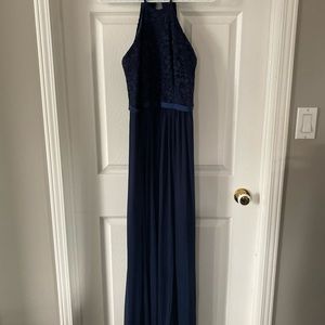 David’s Bridal Navy Bridesmaid Dress